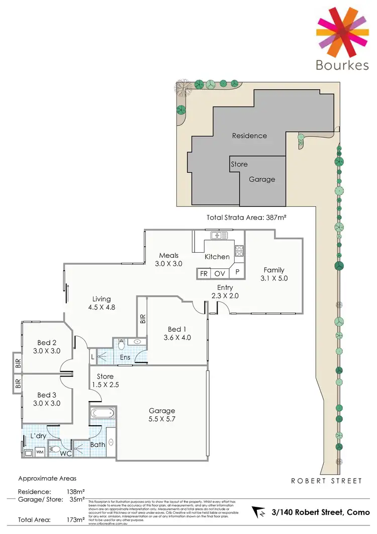 Floorplan of Homely villa listing, 3/140 Robert Street, Como WA 6152