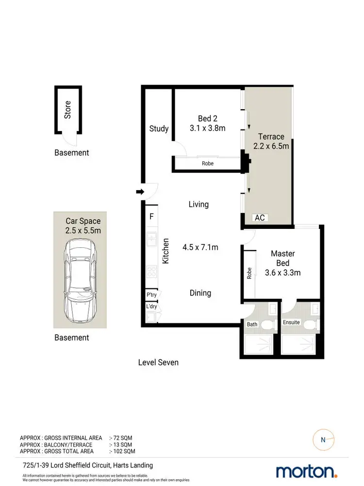 Floorplan of Homely apartment listing, D725/1-39 Lord Sheffield Circuit, Penrith NSW 2750