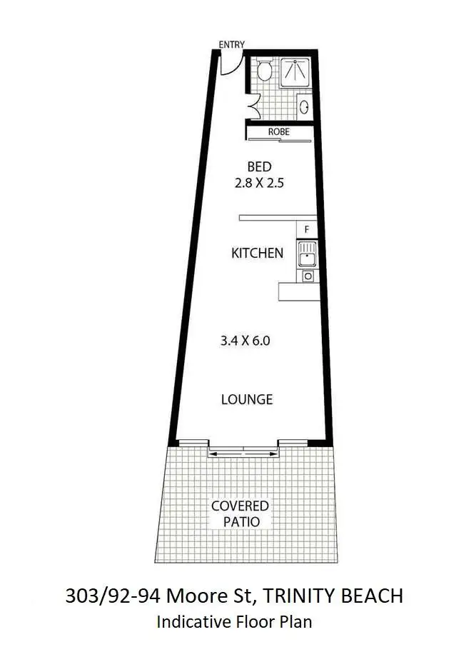 Floorplan of Homely apartment listing, 303/92-94 Moore Street, Trinity Beach QLD 4879