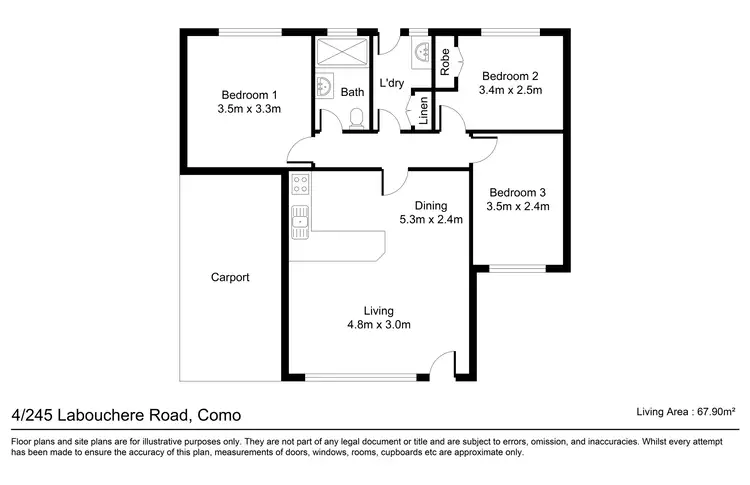 Floorplan of Homely villa listing, 4/245 Labouchere Road, Como WA 6152