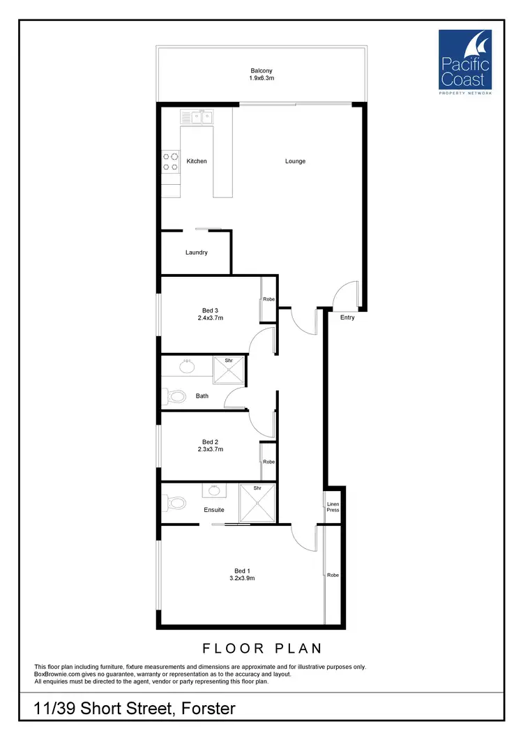 Floorplan of Homely unit listing, 11/39 Short Street, Forster NSW 2428