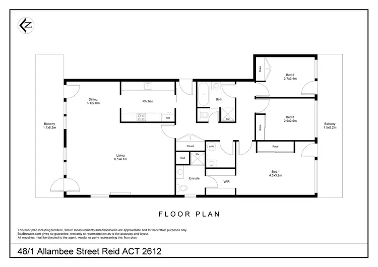 Floorplan of Homely apartment listing, 48/1 Allambee Street, Reid ACT 2612