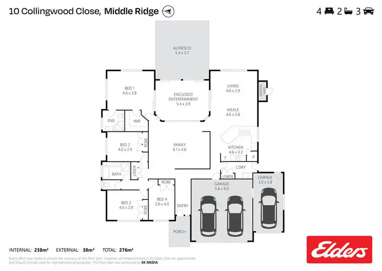Floorplan of Homely house listing, 10 Collingwood Close, Middle Ridge QLD 4350