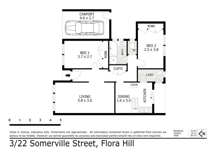Floorplan of Homely unit listing, 3/22 Somerville Street, Flora Hill VIC 3550