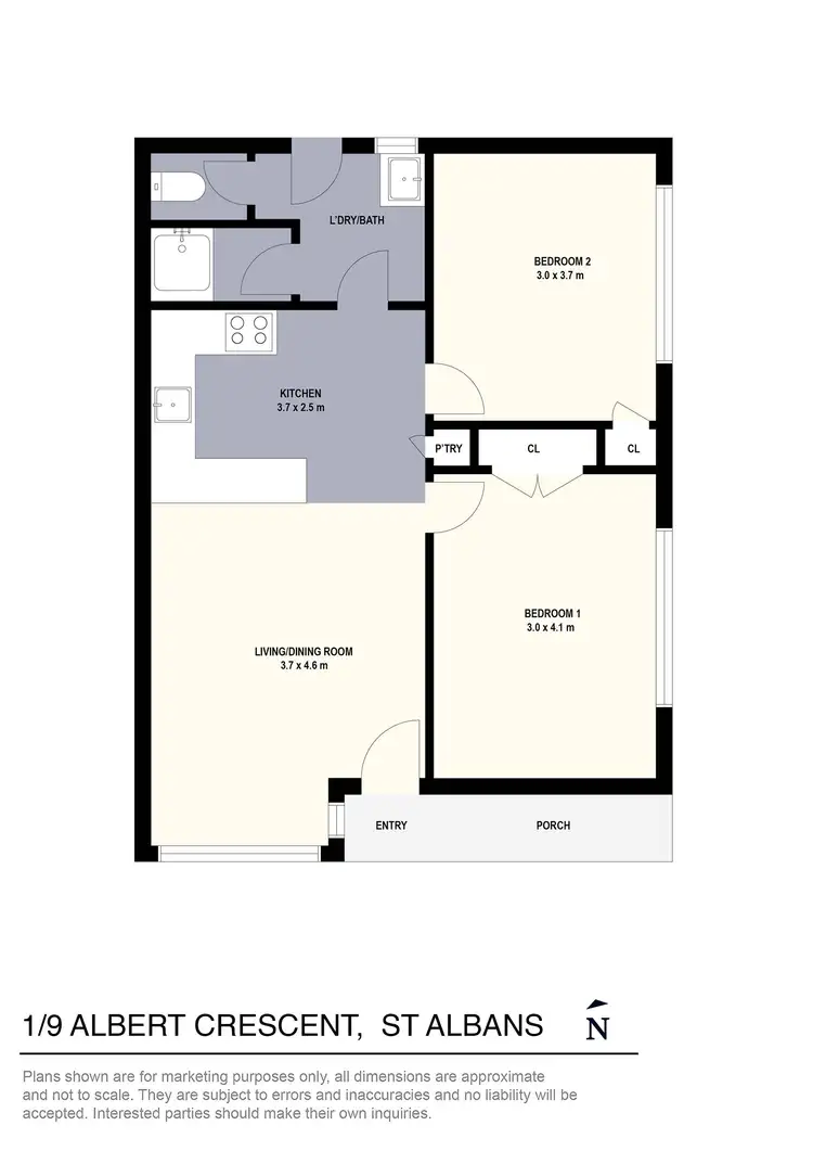 Floorplan of Homely unit listing, 1/9 Albert Crescent, St Albans VIC 3021