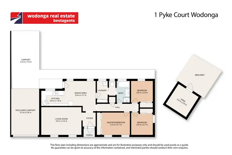 Floorplan of Homely house listing, 1 Pyke Court, Wodonga VIC 3690