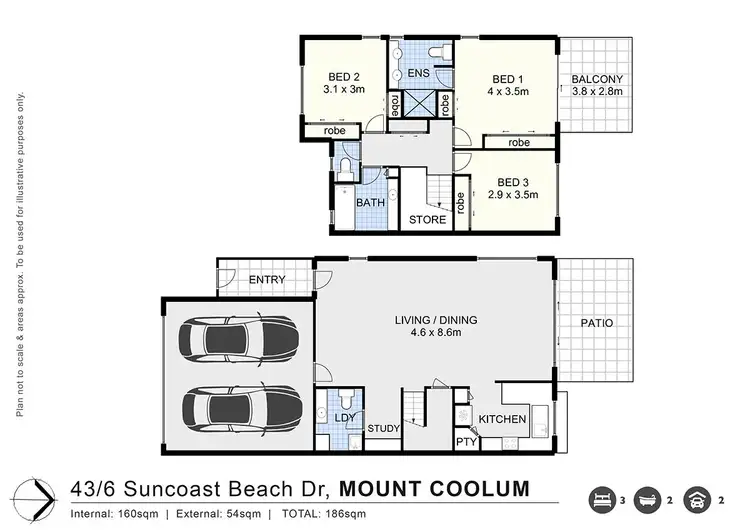 Floorplan of Homely townhouse listing, 43/6 Suncoast Beach Drive, Mount Coolum QLD 4573