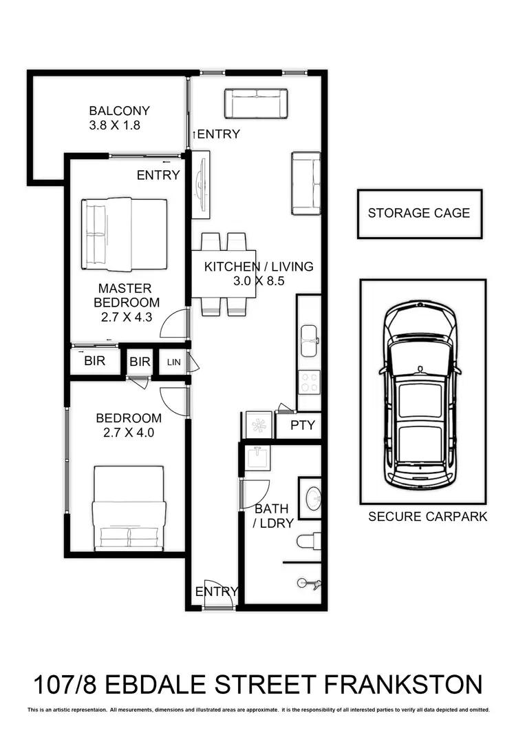 Floorplan of Homely apartment listing, Level 1, 7/8 Ebdale Street, Frankston VIC 3199