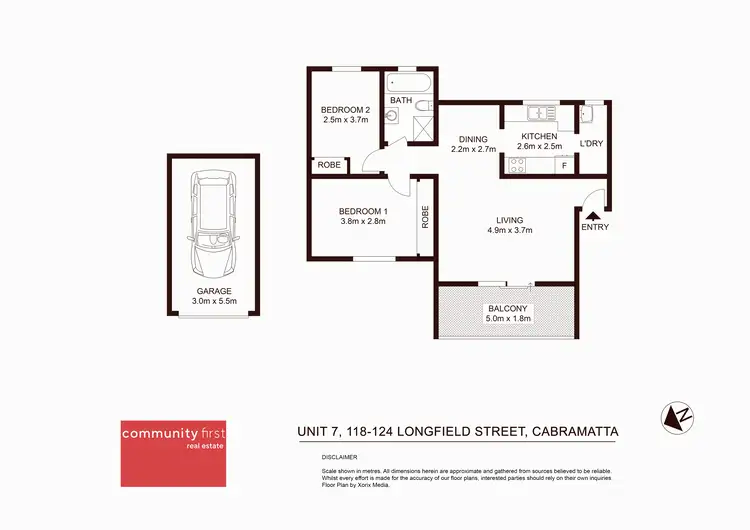Floorplan of Homely unit listing, 7/118-124 Longfield Street, Cabramatta NSW 2166