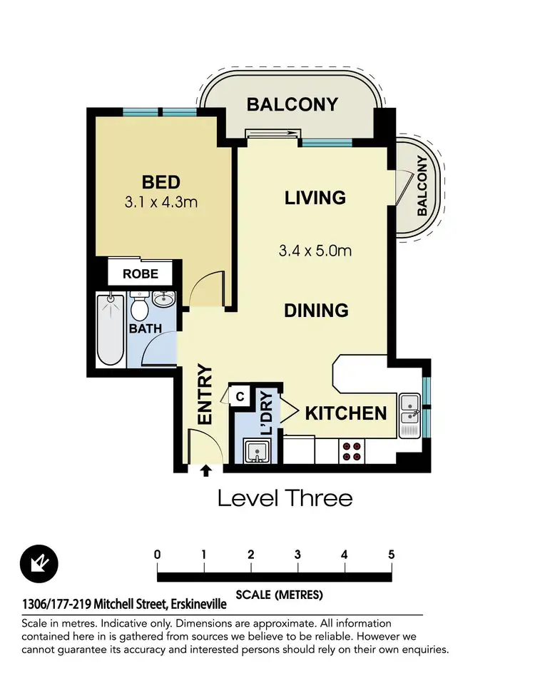 Floorplan of Homely apartment listing, 1306/177-219 Mitchell Road, Erskineville NSW 2043