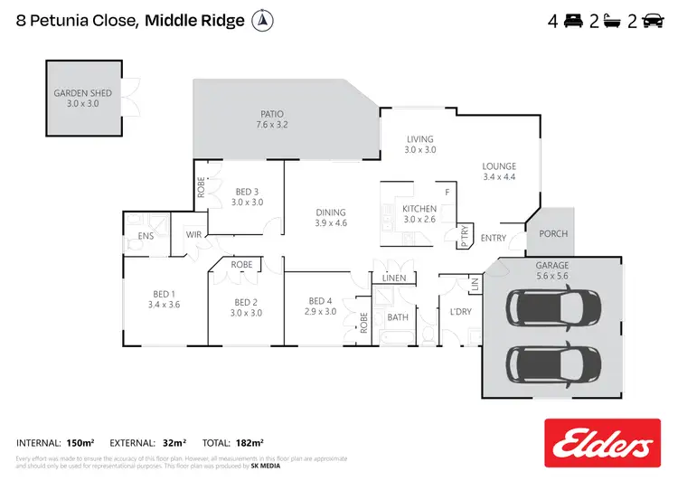 Floorplan of Homely house listing, 8 Petunia Close, Middle Ridge QLD 4350