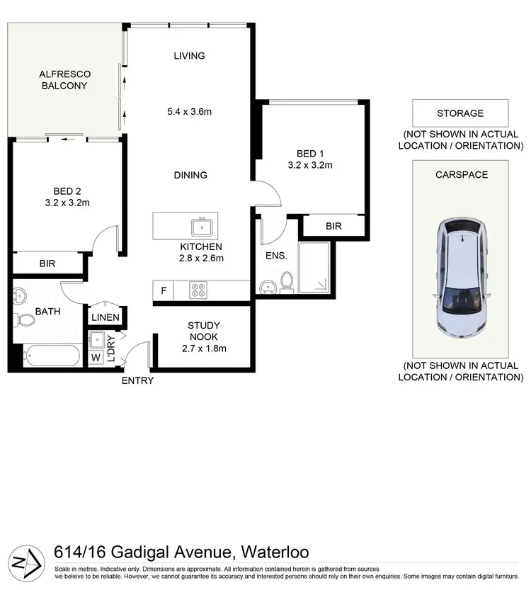 Floorplan of Homely apartment listing, 614/16 Gadigal Avenue, Waterloo NSW 2017