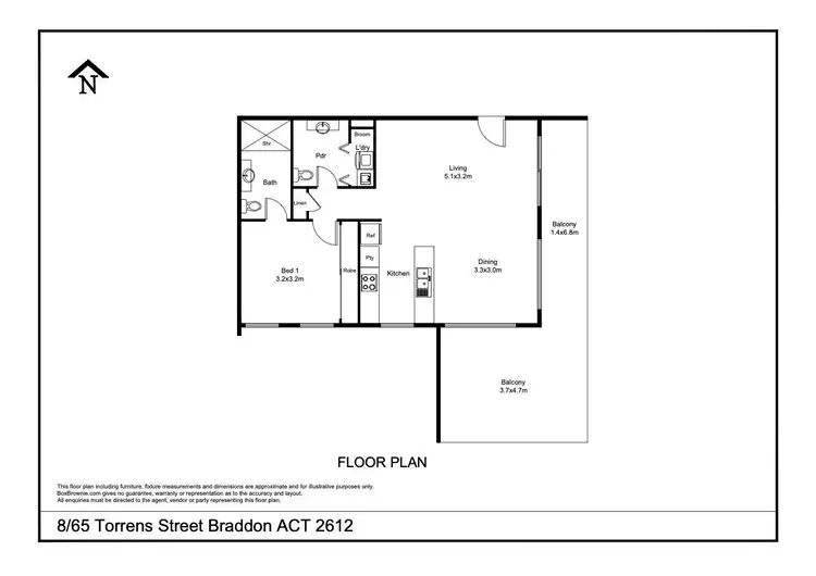 Floorplan of Homely apartment listing, 8/65 Torrens Street, Braddon ACT 2612
