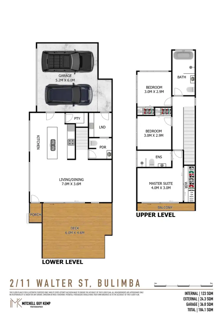Floorplan of Homely townhouse listing, 2/11 Walter Street, Bulimba QLD 4171