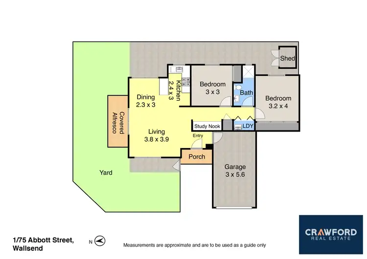 Floorplan of Homely villa listing, 1/75 Abbott Street, Wallsend NSW 2287