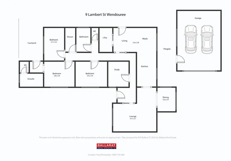 Floorplan of Homely house listing, 9 Lambert Street, Wendouree VIC 3355