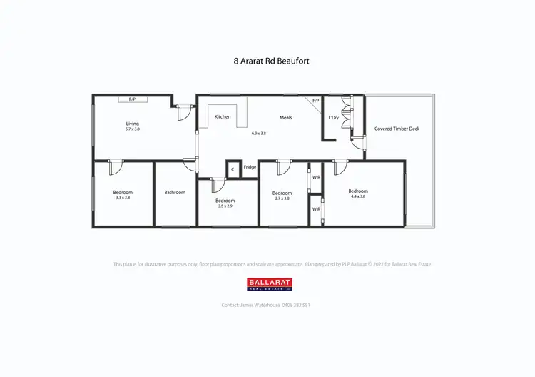 Floorplan of Homely house listing, 8 Ararat Road, Beaufort VIC 3373