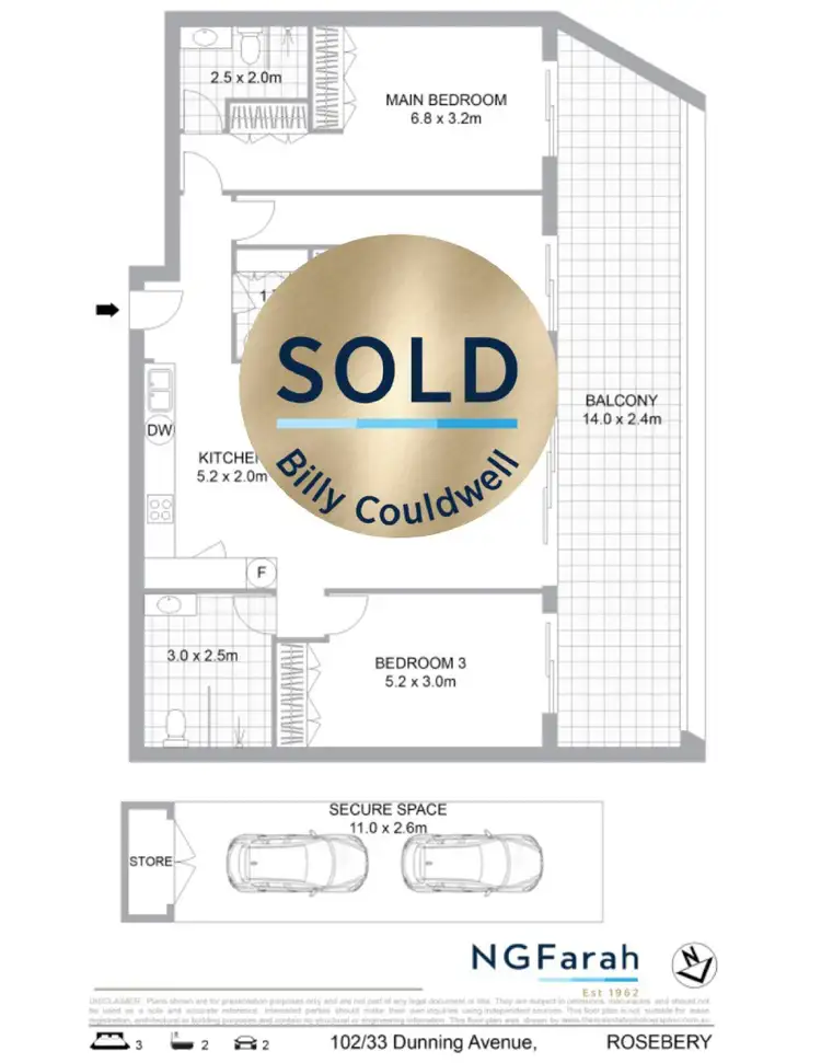 Floorplan of Homely apartment listing, 102/33 Dunning Avenue, Rosebery NSW 2018