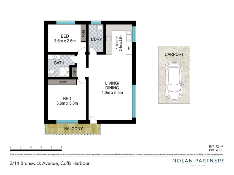 Floorplan of Homely unit listing, 2/14 Brunswick Avenue, Coffs Harbour NSW 2450