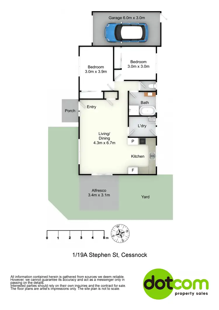 Floorplan of Homely townhouse listing, 1/19a Stephen Street, Cessnock NSW 2325