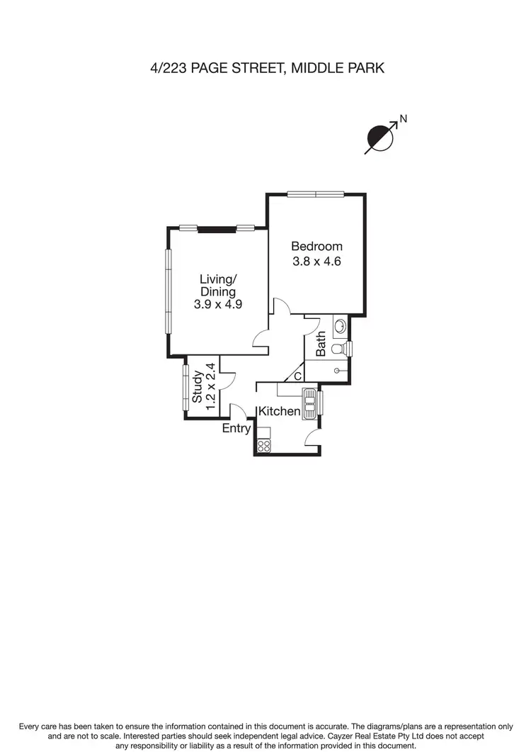 Floorplan of Homely apartment listing, 4/223 Page Street, Middle Park VIC 3206