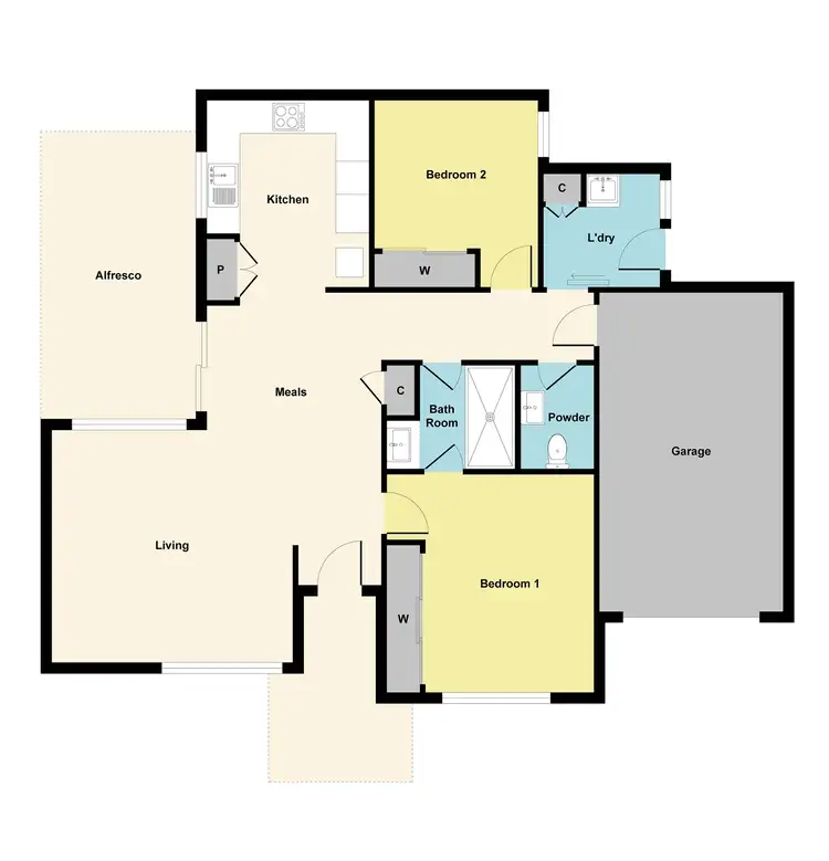 Floorplan of Homely townhouse listing, 2/62 Gillies Street, Maryborough VIC 3465
