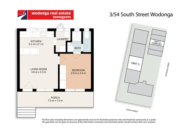 Floorplan of Homely unit listing, 3/54 South Street, Wodonga VIC 3690