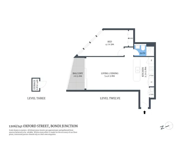 Floorplan of Homely apartment listing, 1206/241 Oxford Street, Bondi Junction NSW 2022