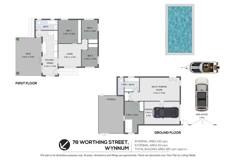 Floorplan of Homely house listing, 78 Worthing Street, Wynnum QLD 4178