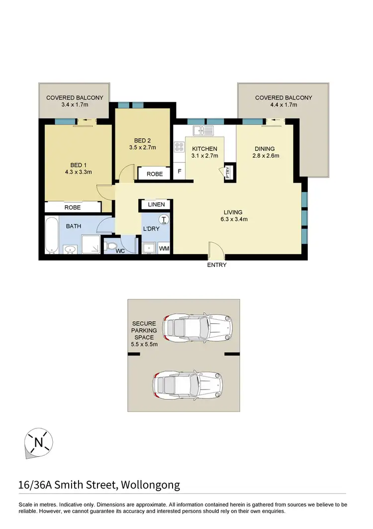 Floorplan of Homely apartment listing, 16/36a Smith Street, Wollongong NSW 2500