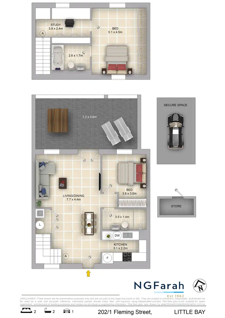 Floorplan of Homely apartment listing, 202/1 Fleming Street, Little Bay NSW 2036