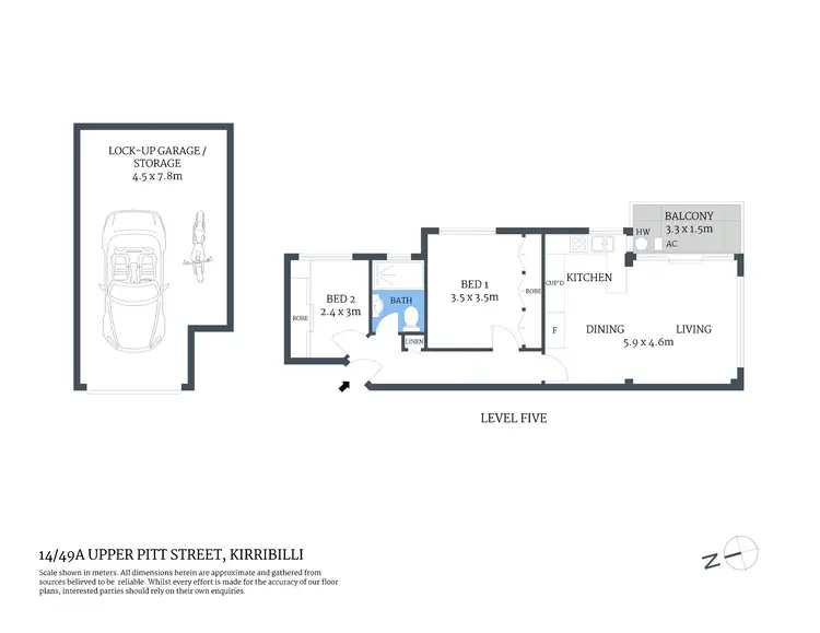 Floorplan of Homely apartment listing, 14/49A Upper Pitt Street, Kirribilli NSW 2061