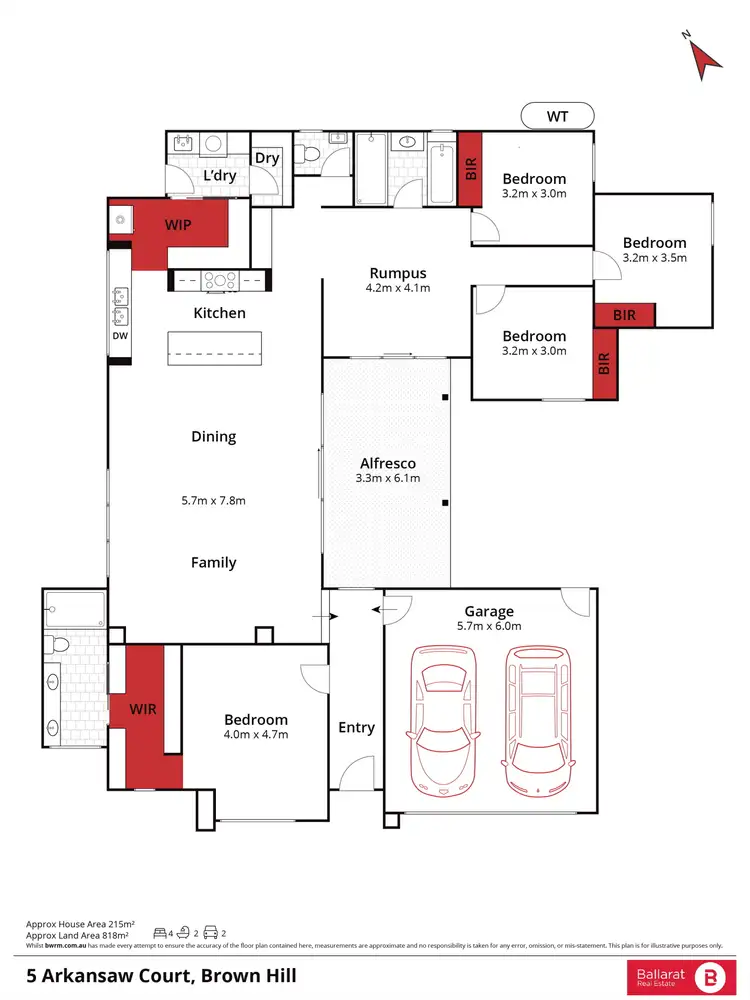 Floorplan of Homely house listing, 5 Arkansaw Court, Brown Hill VIC 3350