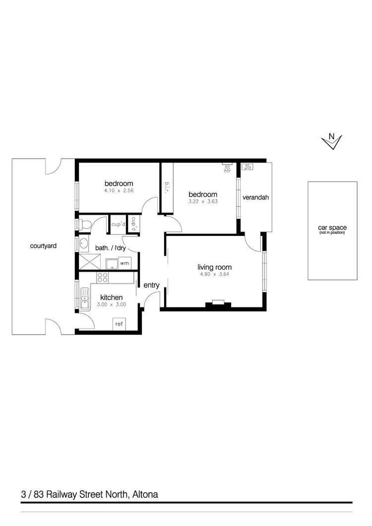 Floorplan of Homely unit listing, 3/83 Railway Street North, Altona VIC 3018