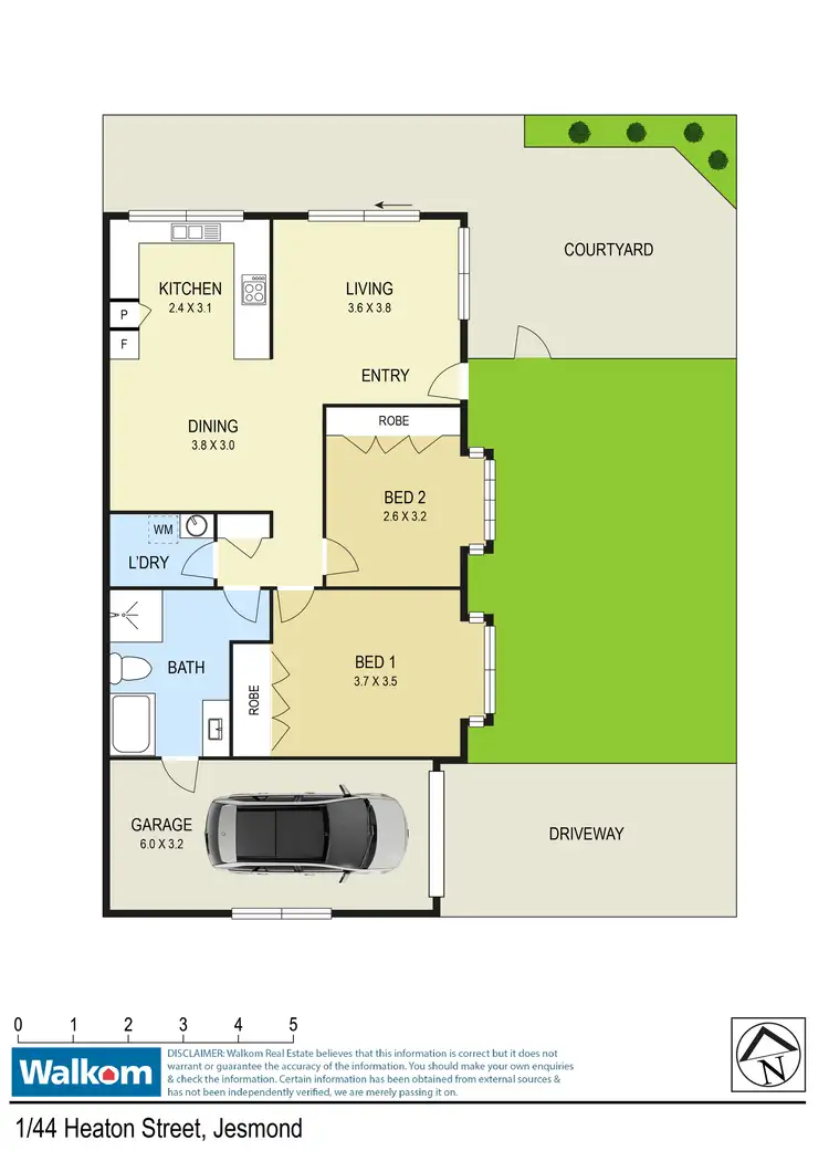Floorplan of Homely villa listing, 1/44 Heaton Street, Jesmond NSW 2299