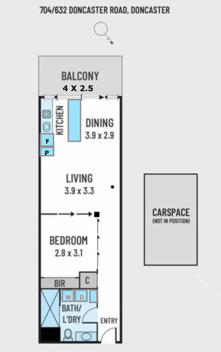 Floorplan of Homely apartment listing, 704/632 Doncaster Road, Doncaster VIC 3108