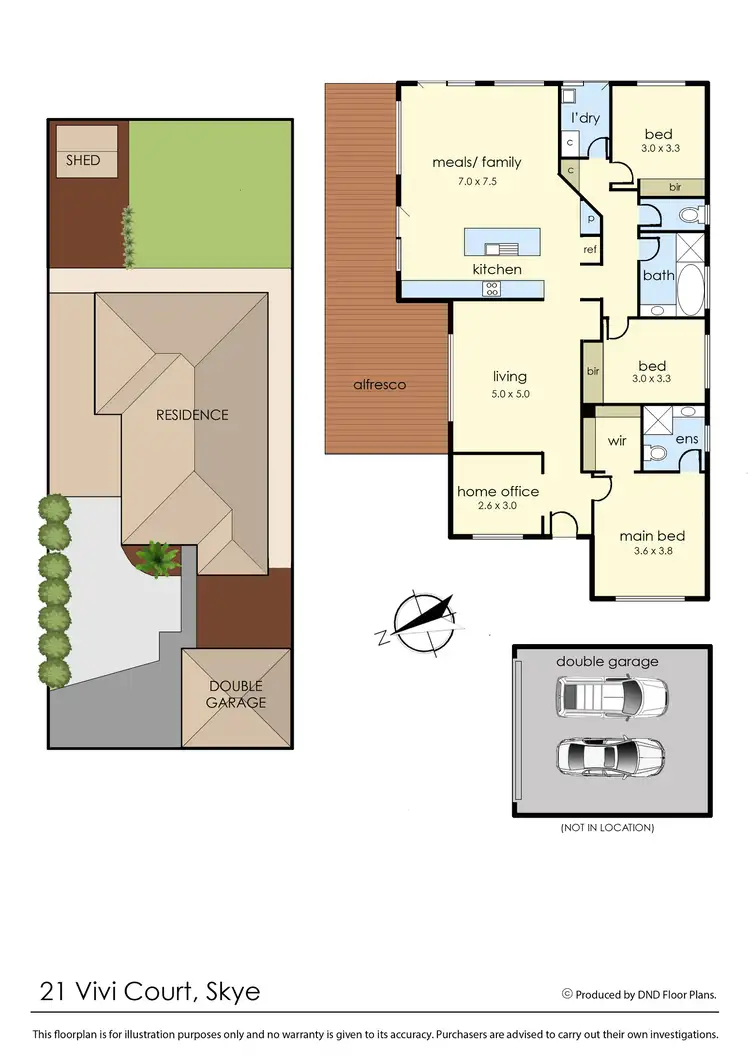Floorplan of Homely house listing, 21 Vivi Court, Skye VIC 3977
