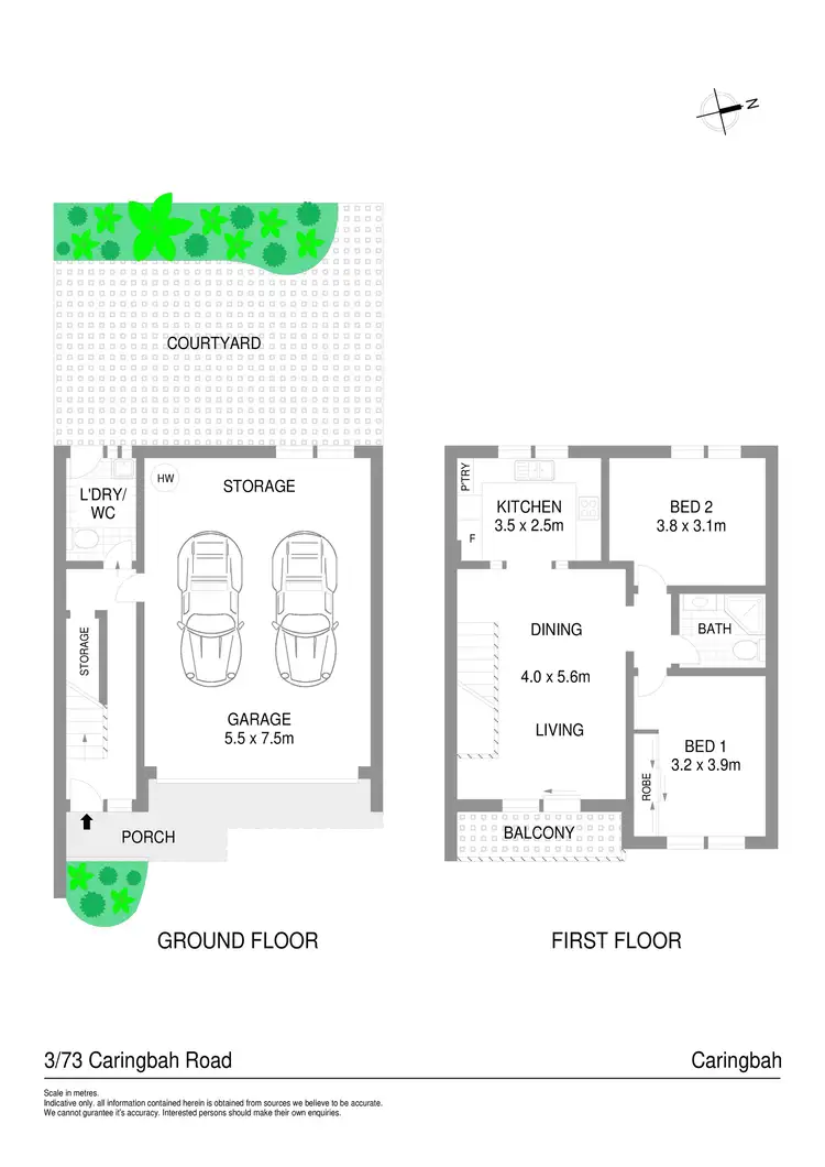 Floorplan of Homely townhouse listing, 3/73 Caringbah Road, Caringbah NSW 2229