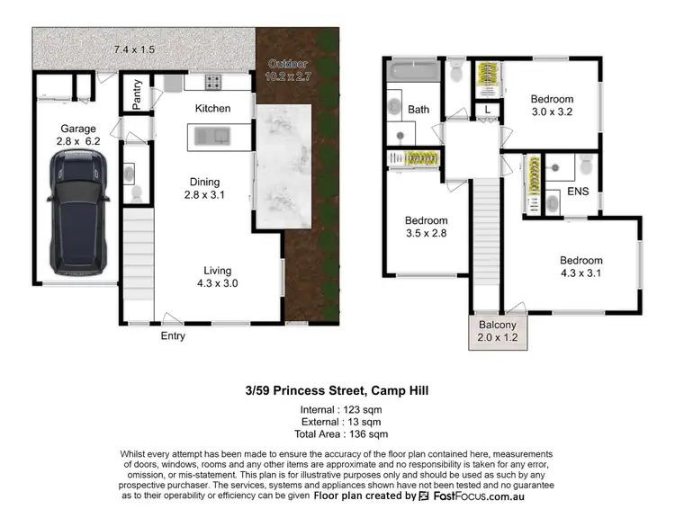Floorplan of Homely townhouse listing, 3/59 Princess Street, Camp Hill QLD 4152