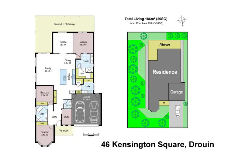 Floorplan of Homely house listing, 46 Kensington Square, Drouin VIC 3818
