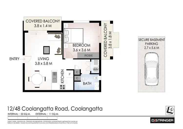Floorplan of Homely unit listing, 12/48 Coolangatta Road, Kirra QLD 4225