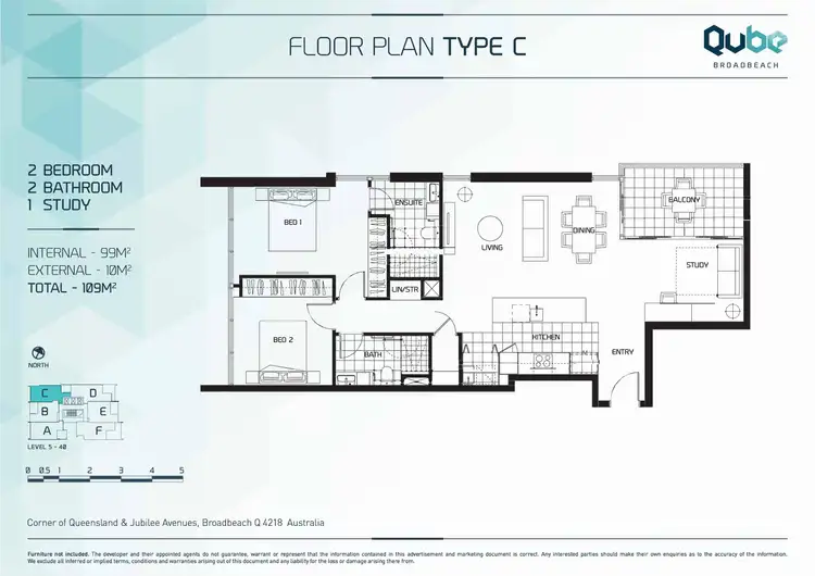 Floorplan of Homely unit listing, Level 20/93/31 Queensland Avenue, Broadbeach QLD 4218