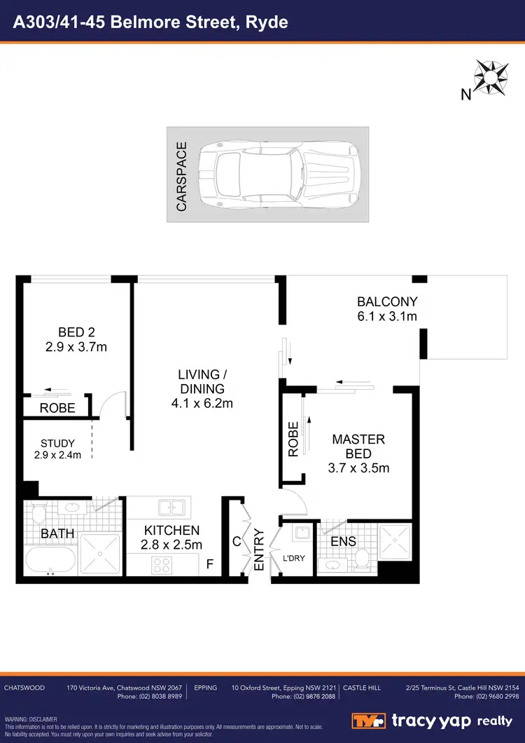 Floorplan of Homely apartment listing, 303A/41 Belmore Street, Ryde NSW 2112