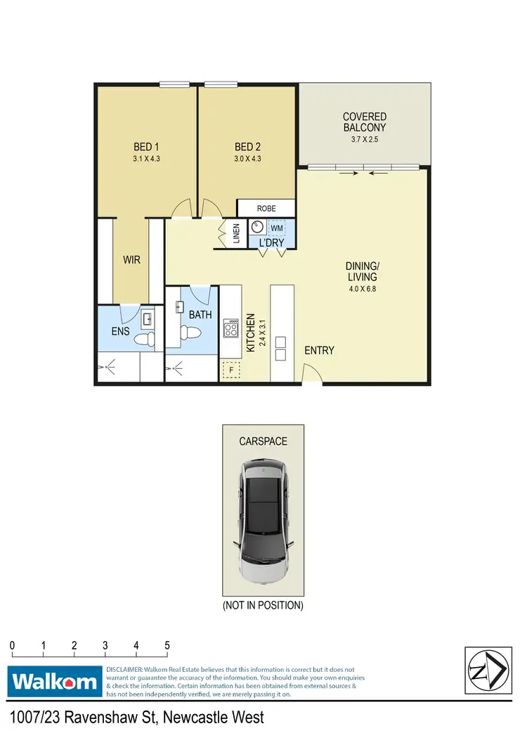 Floorplan of Homely unit listing, 1007/23 Ravenshaw Street, Newcastle NSW 2300