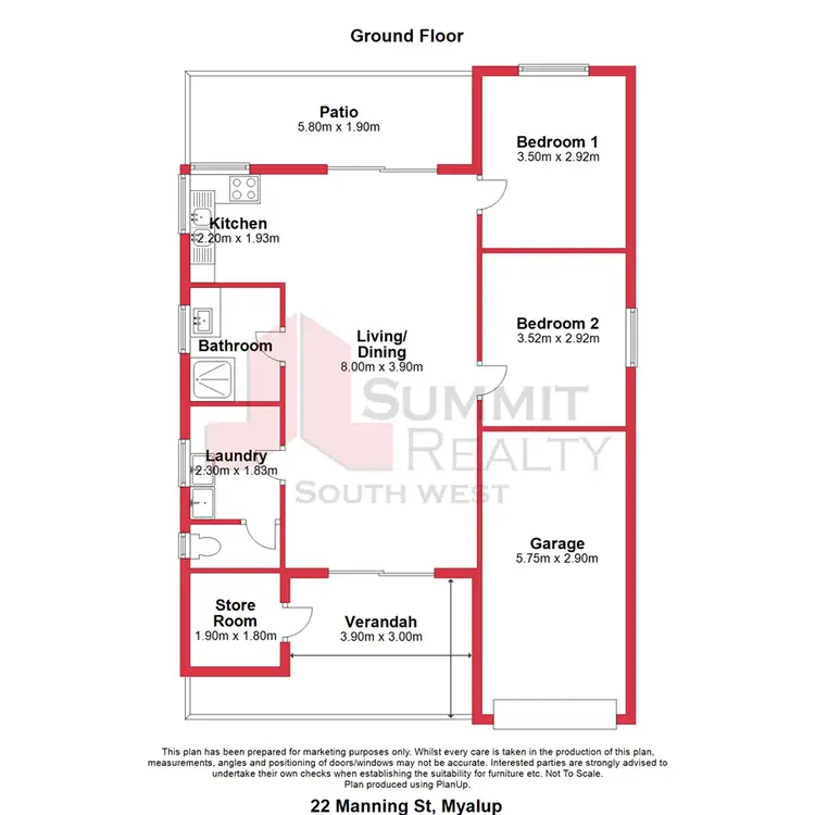 Floorplan of Homely house listing, 22 Manning Street, Myalup WA 6220