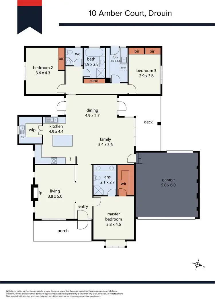 Floorplan of Homely house listing, 10 Amber Court, Drouin VIC 3818