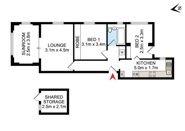 Floorplan of Homely apartment listing, 4/74 Bream Street, Coogee NSW 2034