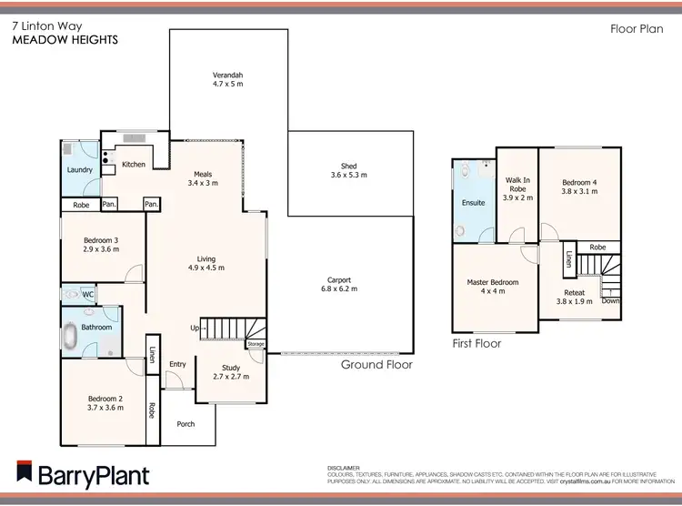 Floorplan of Homely house listing, 7 Linton Way, Meadow Heights VIC 3048