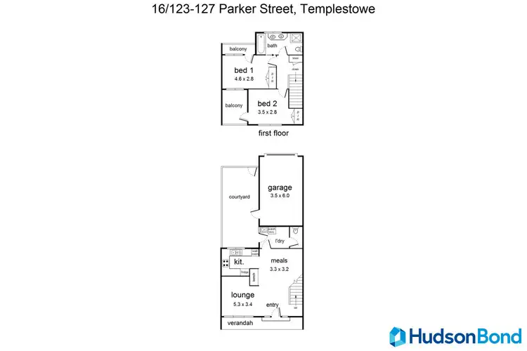 Floorplan of Homely townhouse listing, 16/123-125 Parker Street, Templestowe VIC 3106