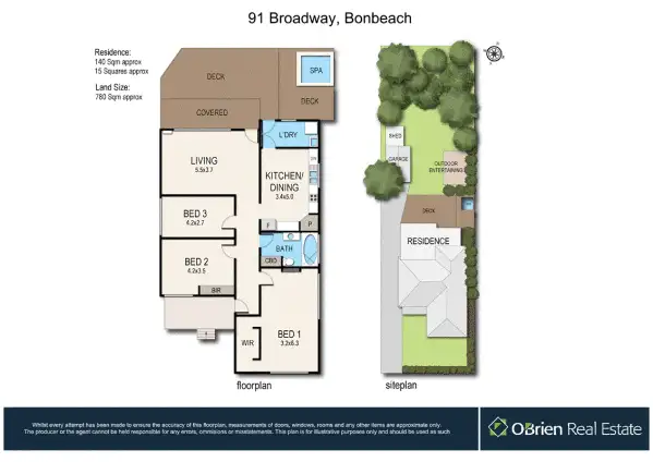 Floorplan of Homely house listing, 91 Broadway, Bonbeach VIC 3196